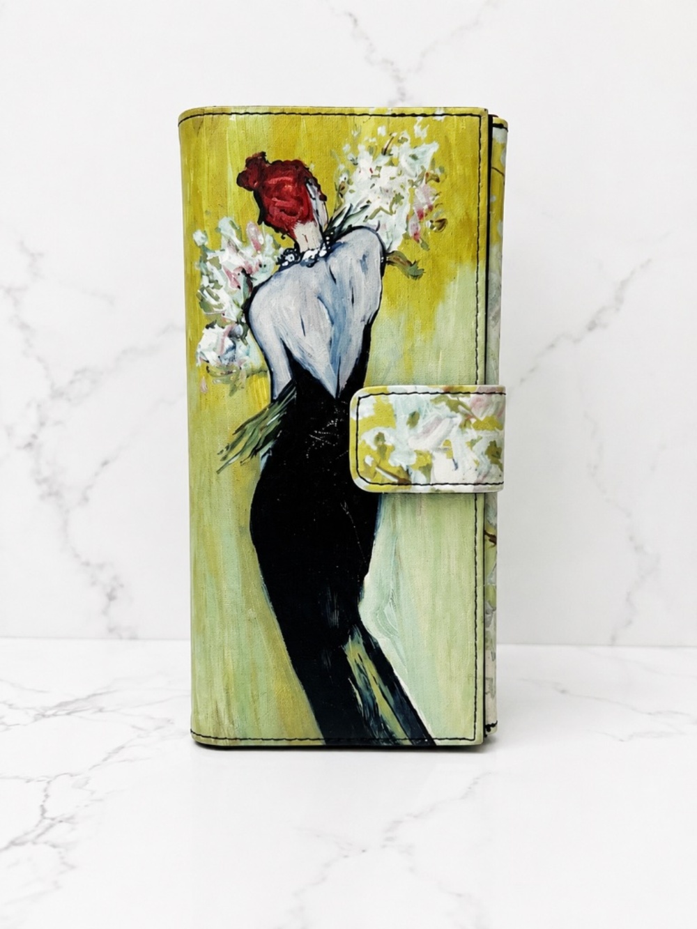 Vintage Icon Los Angeles Leather HTF Woman in Black-Rene Gruau